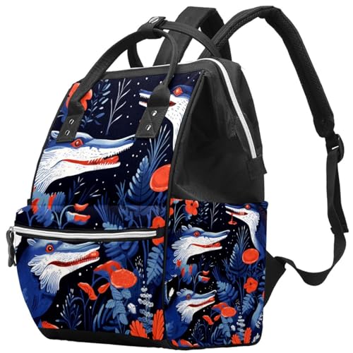 Sac à dos de voyage loup végétal de 10.6x7.8x14 in pour cabine