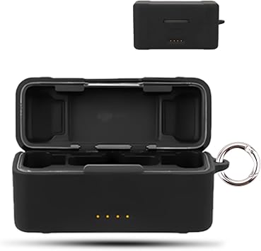 Case for DJI MIC 3, Soft Silicone Protective Cover,Case with Round Buckle,Full Protection,Black