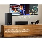 2.1 Wooden Compact TV Sound Bar with Wooden Subwoofer, HDMI ARC/Bluetooth/Optical/AUX/RCA Connection, Remote Control, Adjustable Bass, Ideal Listening Hip-Hop, Rock, Heavy Metal Music - Image 3