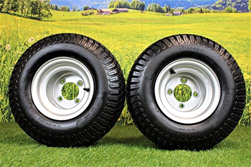 18X8.50-8 With 8X7 Hustler Chrome Silver Wheels (Set Of 2 Assemblies) #TOP2