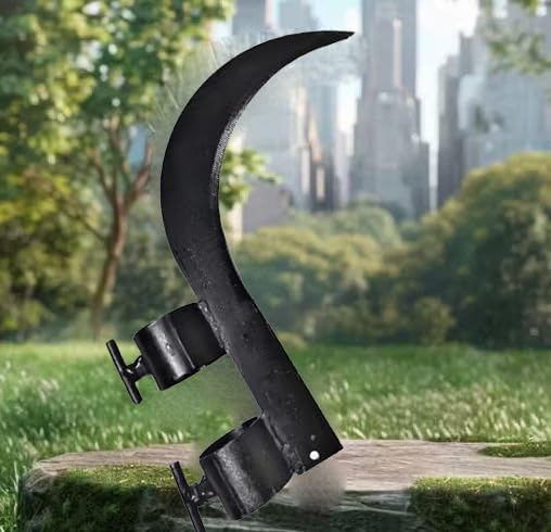 Image of Grass Sickle Cutter Head | Coconut Plucker - Razor-Sharp & Durable for Effortless Cutting den Sickle Tool with Adjustable Handle Clamps, Black Metal Blade (Blade Only)