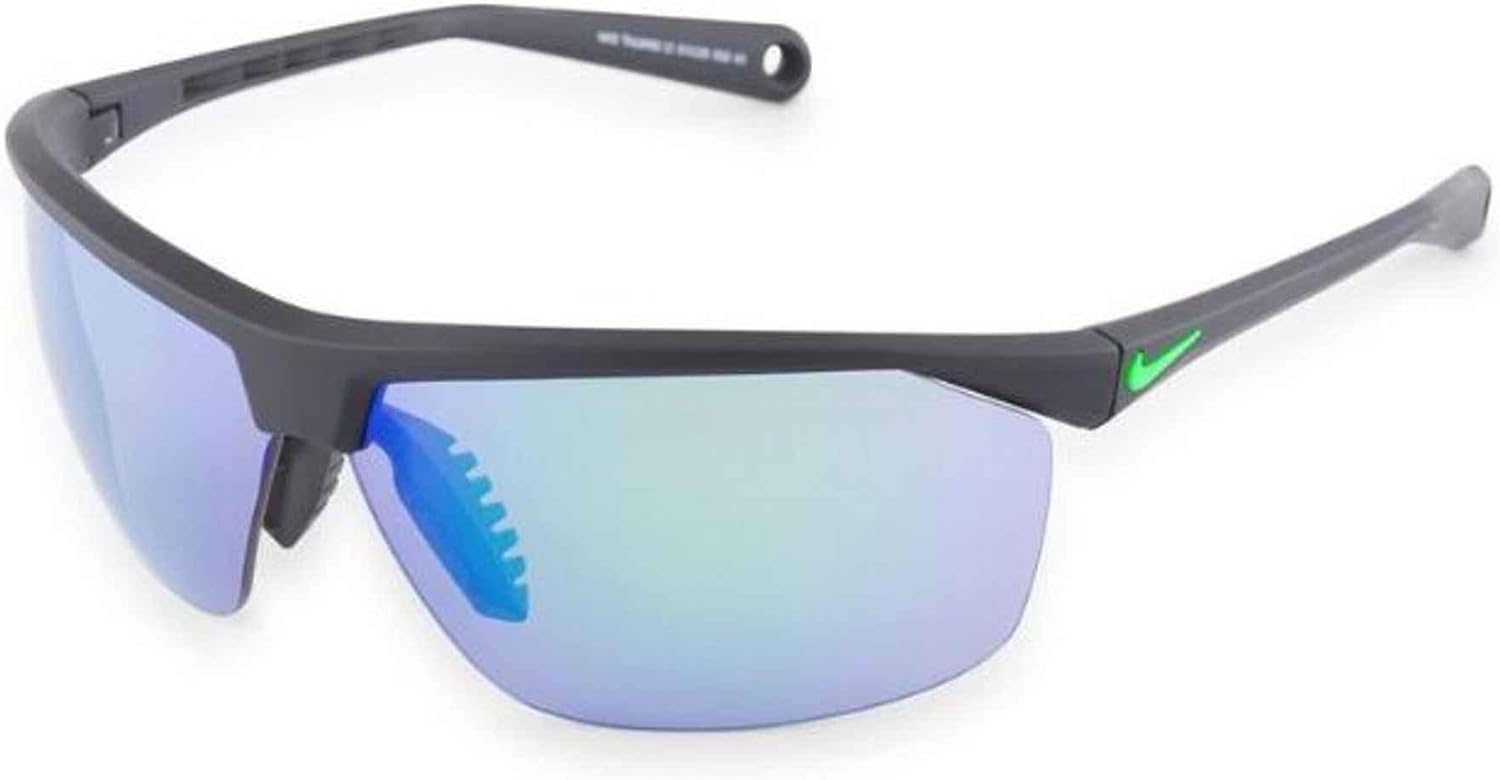 Nike EV1128-003 Tailwind 12 Sunglasses Matte Black/Rage Green Frame Color, Grey with Green Mirror Lens Tint
