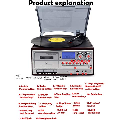 Tourne Disque Vinyle Bluetooth avec 2 Haut-parleurs Externes Puissants, Platine Vinyle en MP3 avec Cassette Play, Radio… - Les Beatles, Paul McCartney, John Lennon, RIngo Starr, George Harrison Tourne Disque Vinyle Bluetooth avec 2 Haut-parleurs Externes Puissants, Platine Vinyle en MP3 avec Cassette Play, Radio… – Image 3