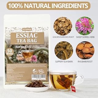 Premium 50 Essiac Tea Bags, Wellness Blend Tea, made with 100% Natural Ingredients, No Additives & Caffeine Free.