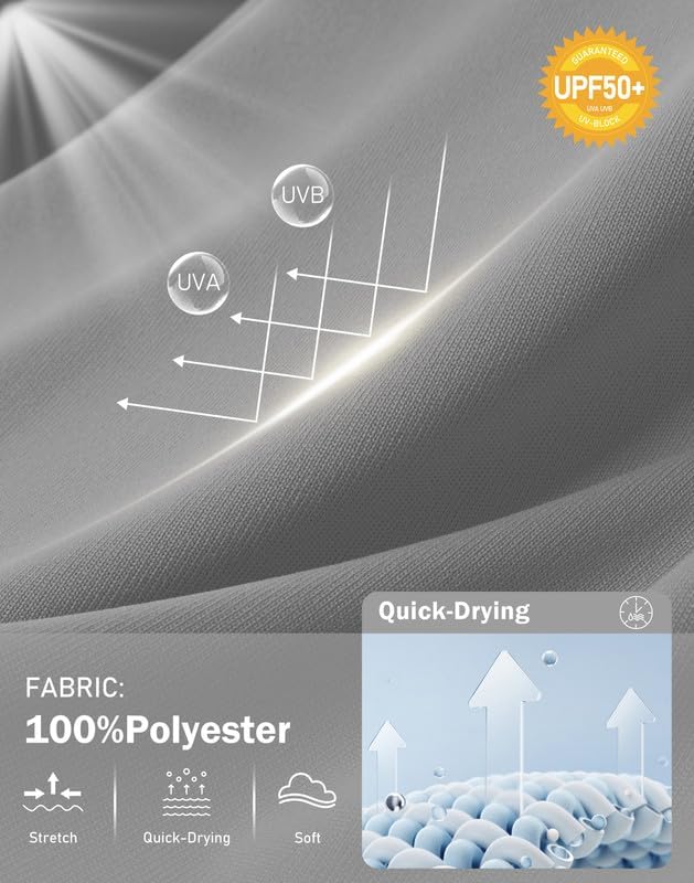 Miniatura 4 de Pudolla - Camiseta de manga larga para hombre, polo de golf, UPF 50+, ligera, con protección solar, fresca, SPF, para senderismo