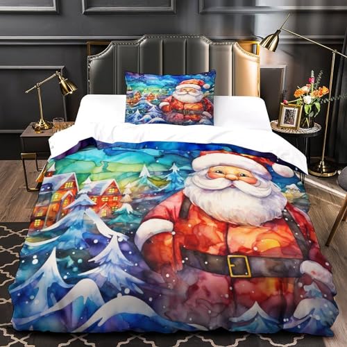 Housse de couette Noël fermeture éclair : fini la couette qui glisse !