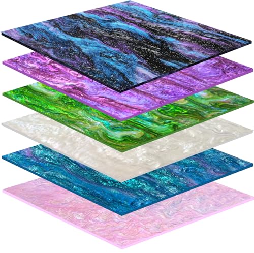 6-Pack Glitter Pearl Acrylic Sheets