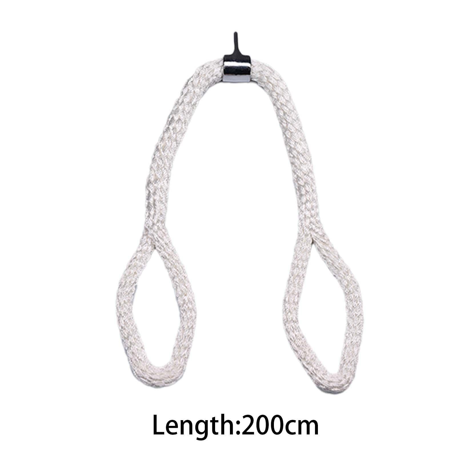 Cuerda Tríceps Resistente Fabricada en Nylon Trenzado Y Pieza de Acero Inoxidable para Sujetar a Máquinas de Cable Adecuada para Entrenamiento Físico