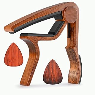 Moreyes Guitare Capo pour guitare acoustique, ukulélé, guitare électrique, basses avec couleur bois médiators Mirabow… - Les Beatles, Paul McCartney, John Lennon, RIngo Starr, George Harrison