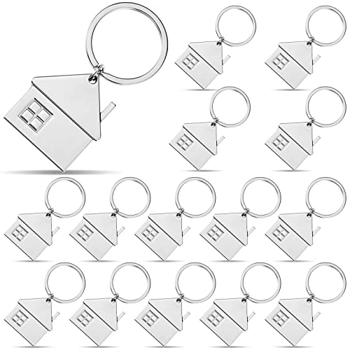 Image of House Key Chain House Shaped Pendant Keychains Home Keychain Set Cute Home with Window Key Charm Metal Keyring Gift