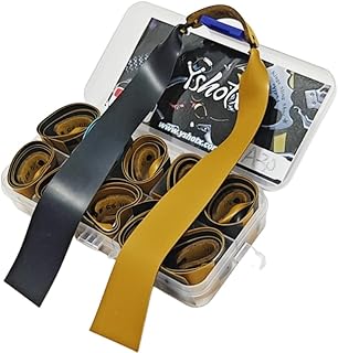 Yshotx ShadowGold-A30 Slingshot Bands (20-Pack) — Aerospace-Grade Power Bands for Strong, Accurate, Long-Lasting Shooting (Band Thickness:0.62mm)