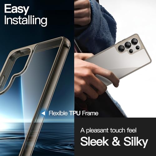 Image of JETech Cover Case for Samsung Galaxy S25 Ultra 5G, Non-Yellowing Shockproof Bumper Protective Phone Cover, Anti-Scratch Hard PC Back (Titanium Gray)