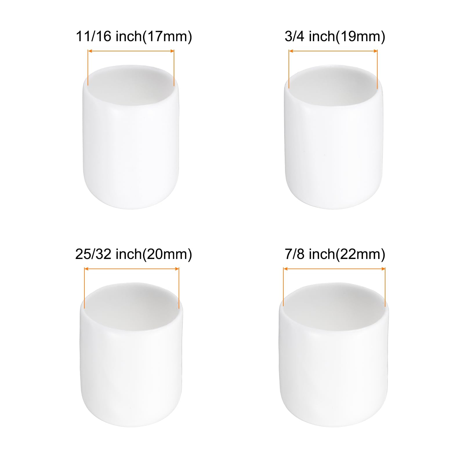 QUARKZMAN 160 Pezzi Tappi Copertura 11/16" 3/4" 25/32" 7/8" Bianchi
