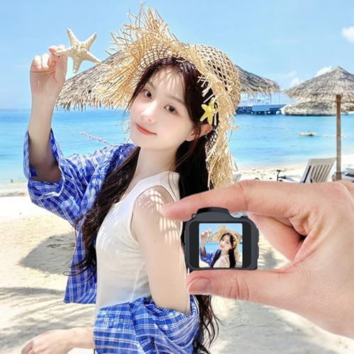 Image of banapoy Small Digital Camera, 4K HD 64MP Compact CCD Vlog Camera with LED Fill Light and 19 Retro Filters, for Students Travel Outdoor Photography (Black)