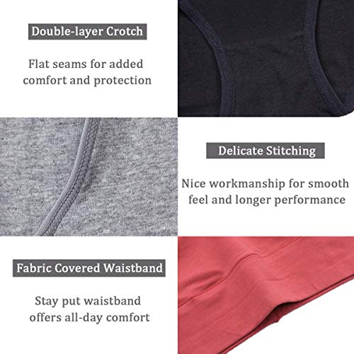 Image of wirarpa Women's Cotton Underwear High Waist Full Coverage Brief Panty Multipack