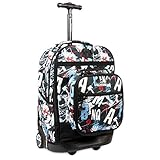 J World New York Unisex Kid's Duo Rolling Backpack with Lunch Box Set, Graffiti, One Size