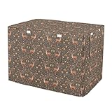 Sgaesgte Cute Deer Dog Crate Covers with with Breathable Mesh, Durable Kennel Cover for Dog Crate, Indoor Outdoor Dog Crate Cover, for Training, Weather Protection