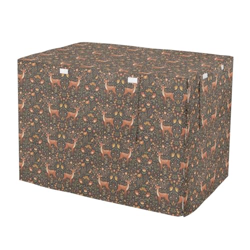 Sgaesgte Cute Deer Dog Crate Covers with with Breathable Mesh, Durable Kennel Cover for Dog Crate, Indoor Outdoor Dog Crate Cover, for Training, Weather Protection