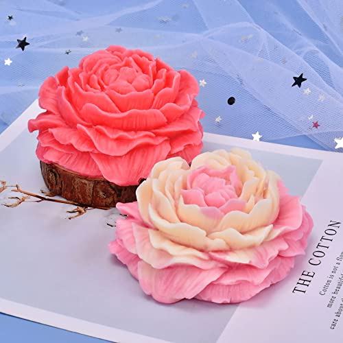 2 Pack Peony Soap Mold Peony Candle Mold Peony Flower Handmade Soap Mold Peony Silicone Mold For Resin Candle Mold Peony Flower Cake Decoration Mold Rose Mold Soap Making Molds Candle Making Molds #TOP1