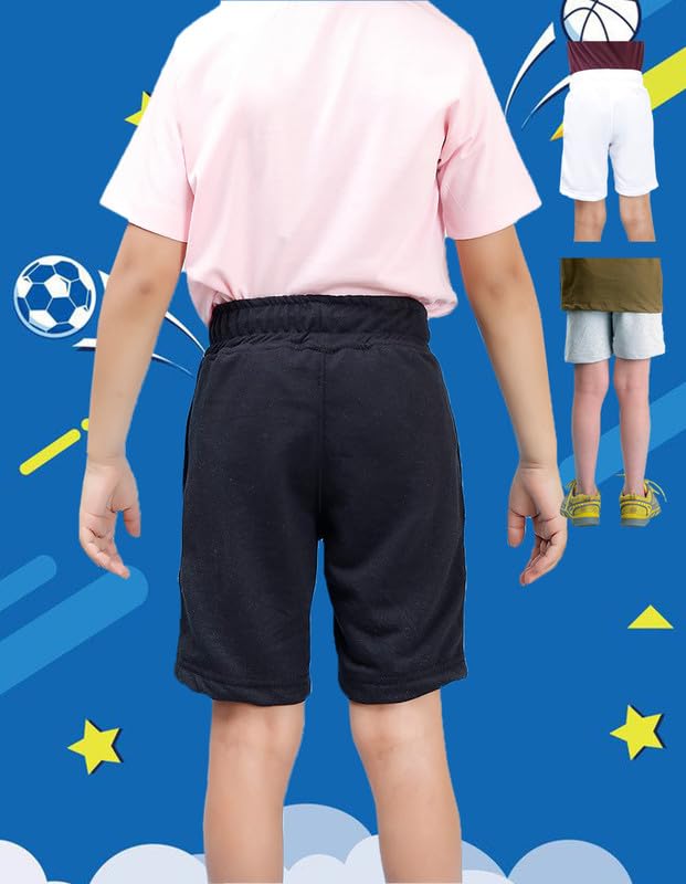 Image of Nusyl Solid & Printed Cotton Blend Shorts for Boys | Comfortable Casual Shorts | Soft Breathable Fabric with Elastic Waistband | Relaxed Fit | 2-16 Years | Multiple Colors