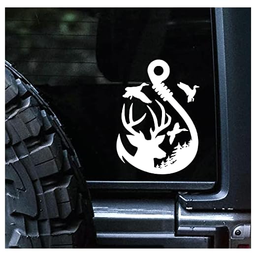 Sunset Graphics & Decals Land, Air & Sea Decal Vinyl Car Sticker Fishing Hunting | Cars Trucks Vans Walls Laptop | White | 7 inches | SGD000246