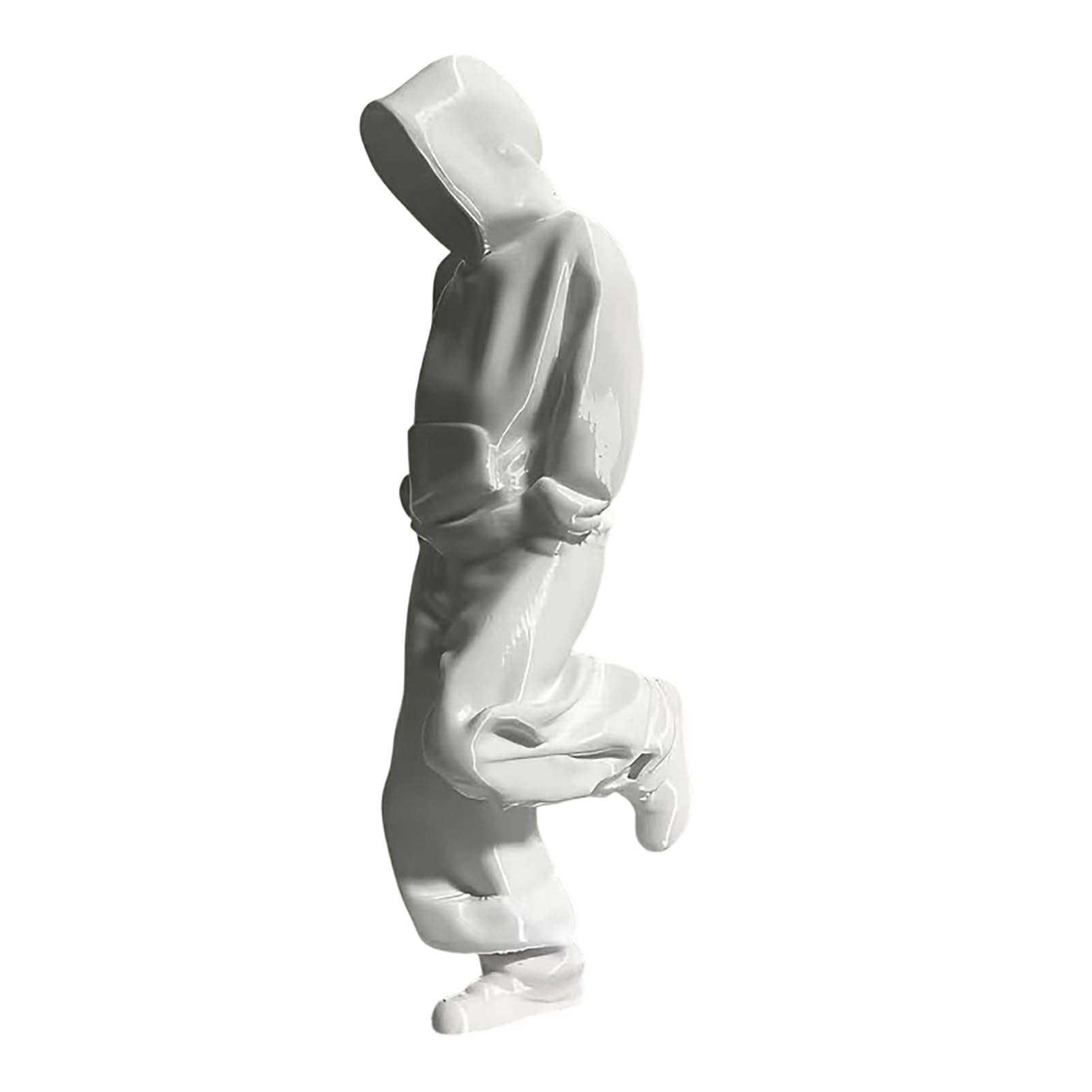 Porceosy Thinker Figurine, 3D Printed Sweatsuit Man Statue for Home Office Desk Bookshelf Decor, Collectible Ornaments for Men Women (Light Grey)