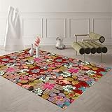 Matériaux de haute qualité: le tapis est en peluche de cristal de haute qualité, la surface du tapis est dense, résistant à l'usure et aux taches, non pelucheux, le motif est vif et naturel, doux et confortable au toucher, ne se décolore pas, coutures fines sur les bords, belle et ferme sans fil, durable.