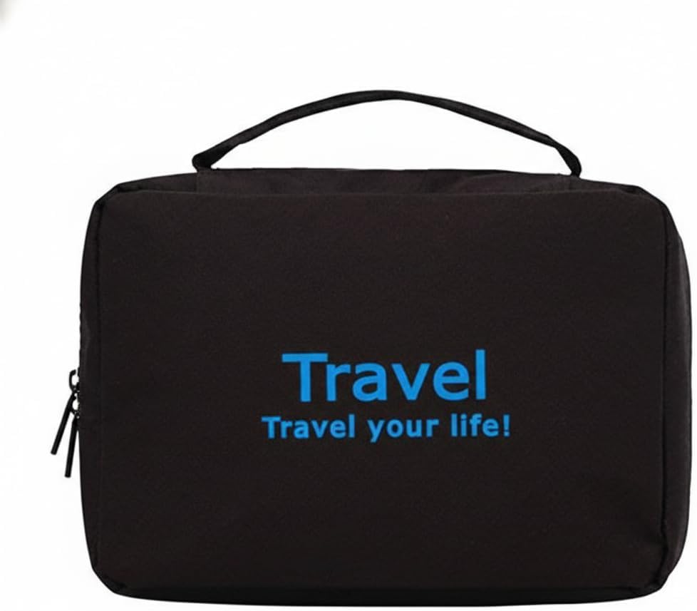 Toiletry Pouch for Men | Toiletry Bag for Man with Multiple Compartments | Toiletries Travel Organizer Pouch & Shaving Kit Bag | Compact Travel Kit for Men (Black, S1020)