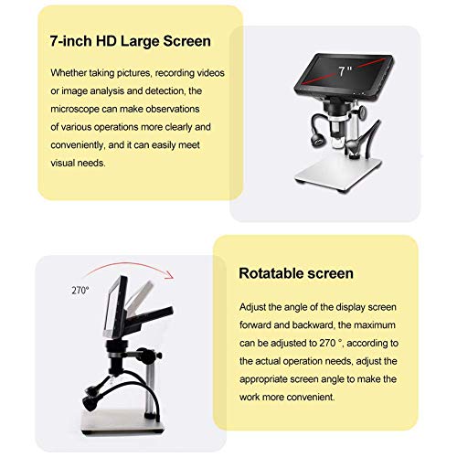 LCD Digital Mikroskop, 7 Zoll 1080P HD Digital Microscope Camera Video Recorder 10X-1200X Vergrößerung Zoom Endoskop Mit… – Bild 5