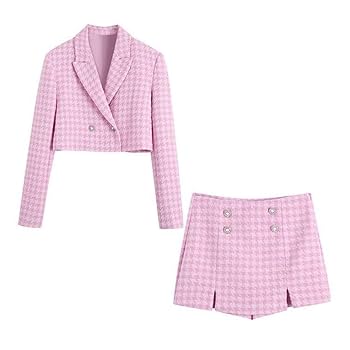 ‪‪❤︎‬ 200枚セット Amazon.co.jp: ZARA セットアップ ピンク千鳥格子 : ホーム