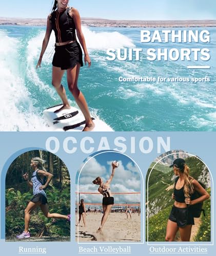 Urchics Womens Swim Shorts High Waisted Board Shorts UPF50+ Liner Quick Dry Beach Swimming Short with Pockets4