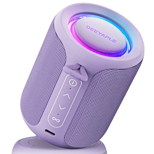 Image of Bluetooth Speaker Wireless,IP67 Waterproof & Dustproof Portable Speaker with Lights,15W Loud Stereo Sound, 2500mAh Battery All Day Playtime, TWS Pairing, BT5.3, Home /Party /Outdoor /Beach (Purple)