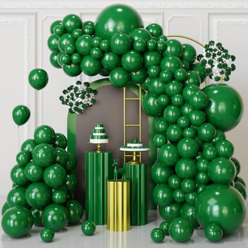 Image of Dark Green Balloons Garland Arch Kit,130pcs Green Latex Balloons,Different Sizes Dark Green Balloons Garland for Christmas,Festival,Picnic,Anniversary,Birthday,Green Theme Decoration
