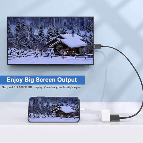 [Certificação Apple MFi] Adaptador Lightning para HDMI, adaptador HDMI para iPhone compatível com di