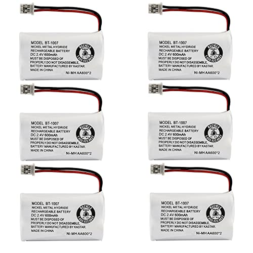 Kastar 6-Pack BT-1007 Battery Replacement for Uniden DECT 6.0 Phone DECT1588-3 DECT1588-4 DECT1588-5, 900MHz Phone EPX2243 EPX3000 EPX3710 EPX380 EPX380B EPX380L EPX390P EXP380 EXP9702 EXP9704 EXP9660