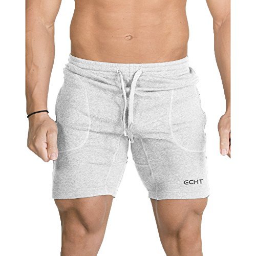 ECHT Gray Fuse Shorts Fitted Running Workout Bodybuilding Active Light Weight with Pocket
