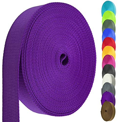 Image of Nylon Webbing 1.5 Inch, Heavy Duty Nylon Webbing Strap 12 Yard,Durable Nylon Strapping for Indoor or Outdoor Gear, DIY Crafting, Repairing (Purple, 12 Yard)