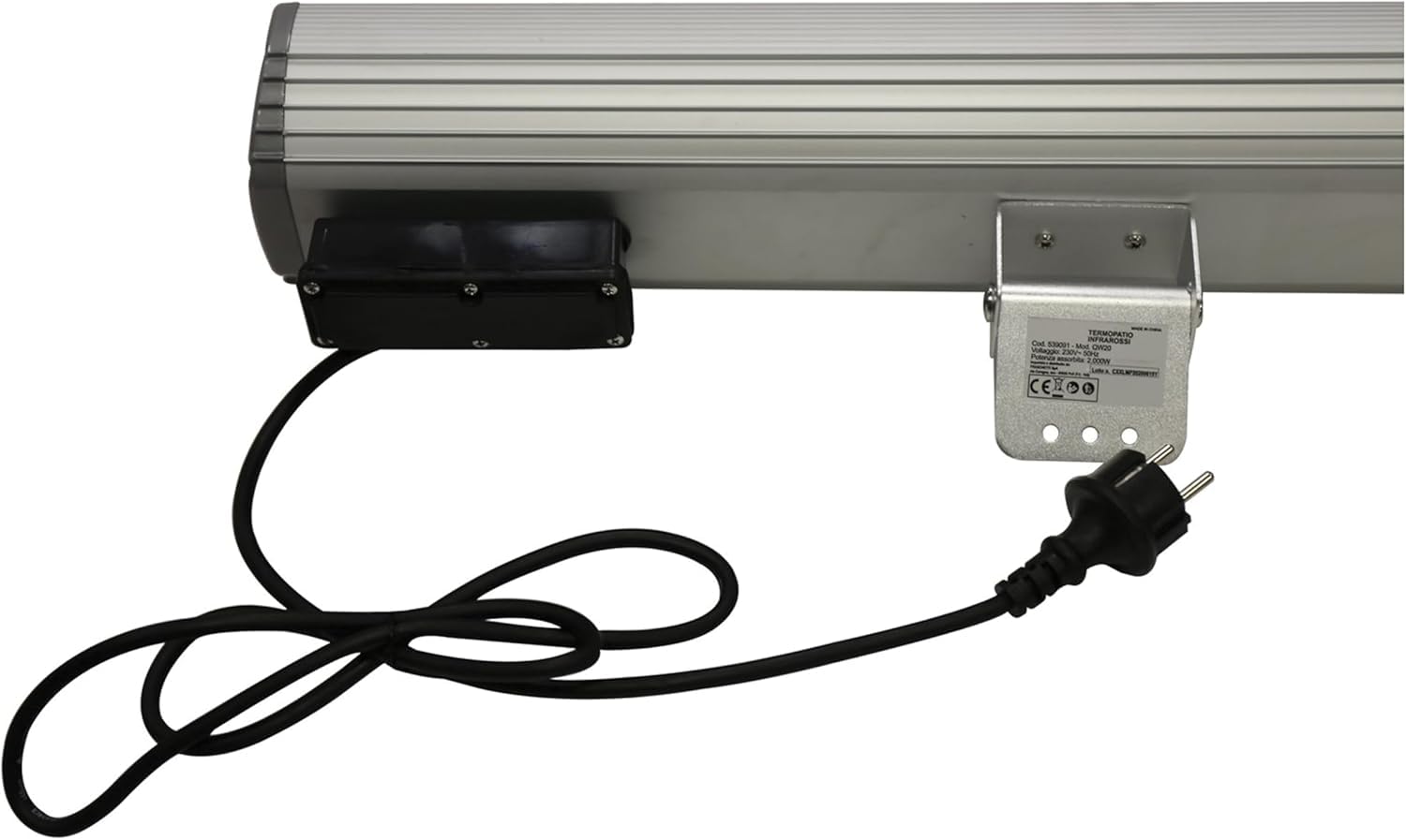 Termopatio da muro infrarossi 2000W per esterno Riscaldatore elettrico da parete in alluminio Riscaldamento immediato per terrazze, balconi e verande Stufa a infrarossi Calore immediato e sicuro