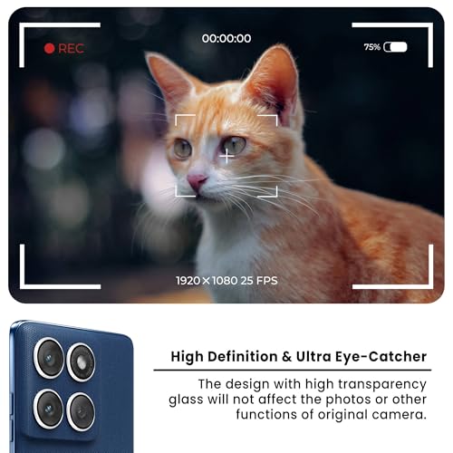 Image of ArmourPro Camera Rings Tempered Glass for Motorola Edge 60, Tough HD Individual Aluminum Alloy Rings 9H Camera Cover, Scratch-Resistant,Camera Lens Protection| Silver, 1 Pack