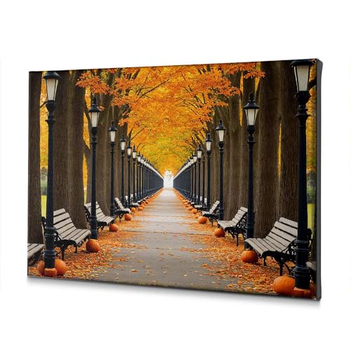 Toile décorative haut de gamme de 40x60 cm imprimée d'un chemin d'automne aux couleurs éclatantes