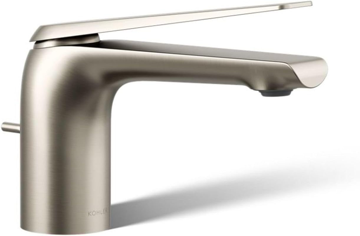 KOHLER K-97345-4N-BN AVID™ Single-Handle Bathroom Sink Faucet, 0.5 GPM, Single-Hole Bathroom Sink Faucet, Minimalist Design, Premium Durable Metal, Corrosion Resistant, Vibrant Brushed Nickel