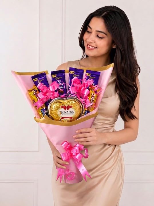 BREAK The Chocolate Gift Hamper Bouquet, Valentine's Day Anniversary Birthday Gift Set-image-28