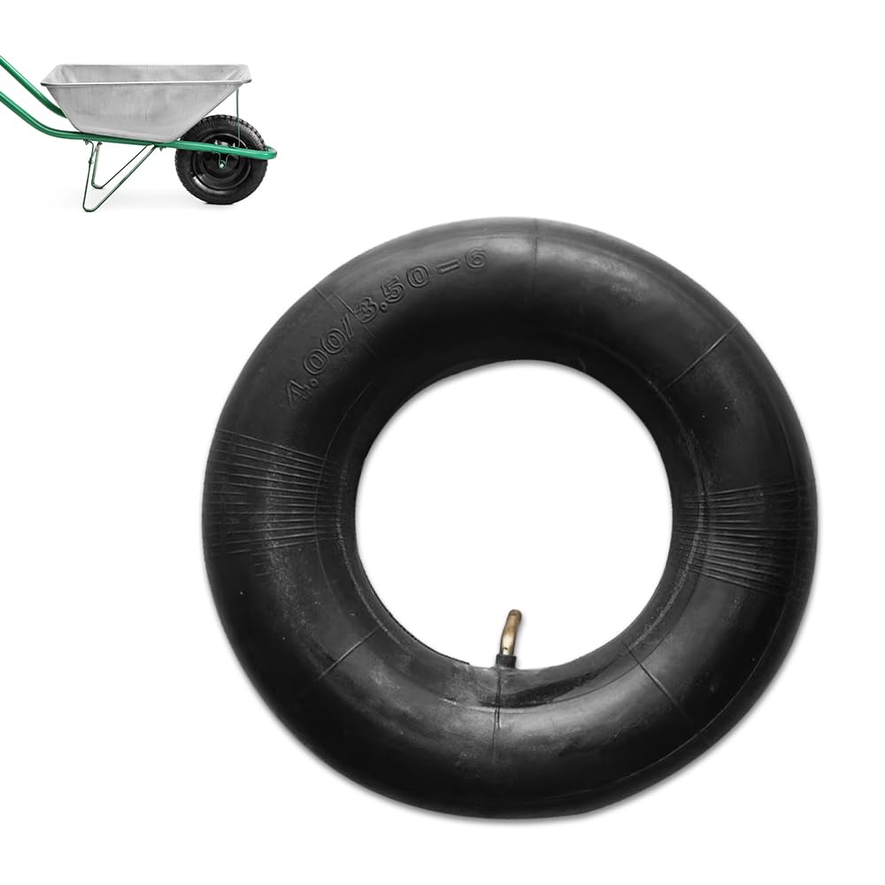mizikuu Wheelbarrow Inner Tube, 3.50/4.00-6 Wheel Barrow Tube Replacement Inner Tubes with Valve Air Tube Small Tyre for Wheelbarrows, Tractors, Dollies, Garden Carts