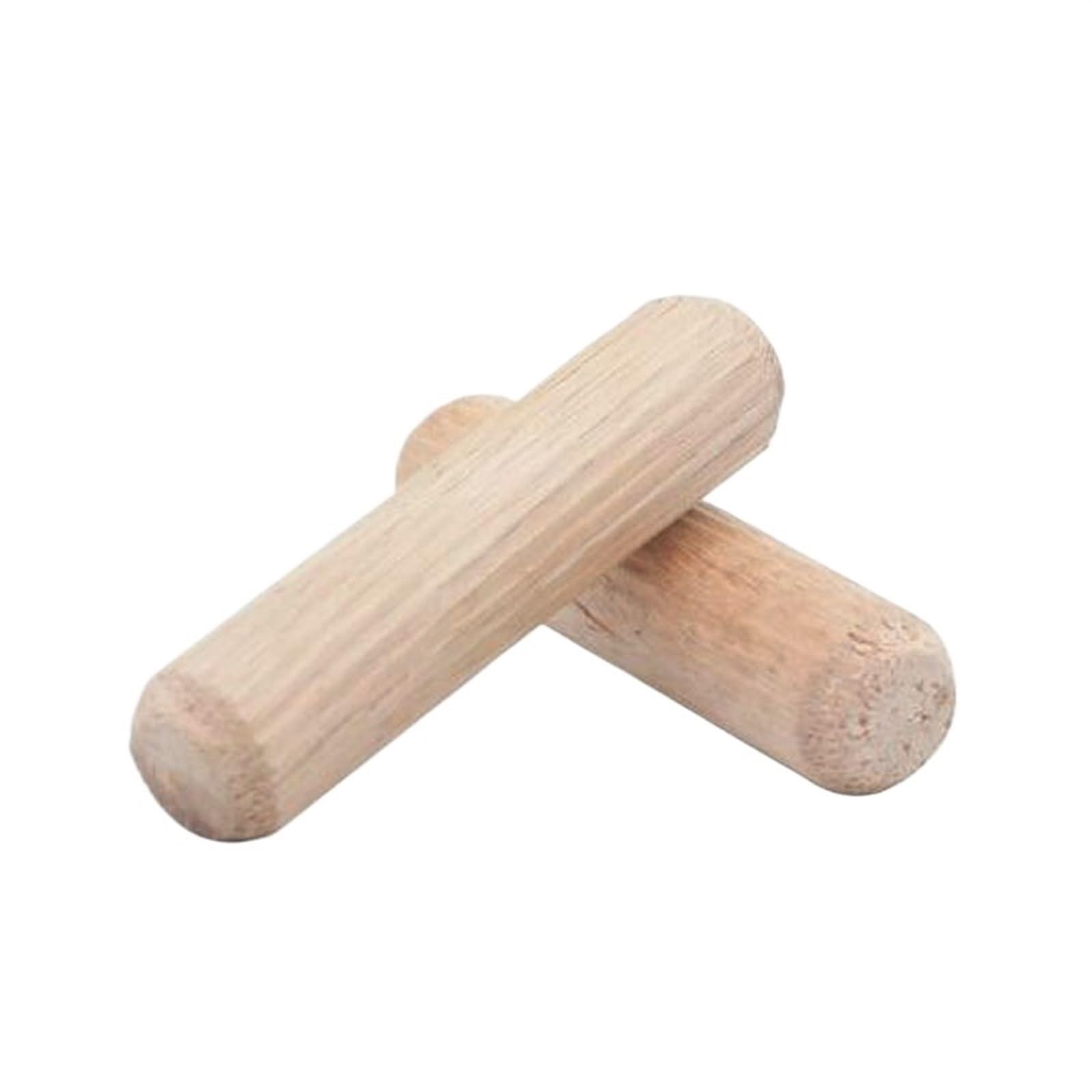 Bâtonnets en bois pour loisirs créatifs Assortiment de chevilles en bois, lot 50/100 M6/M8/M10, tiges et, marron clair(M8 x 60mm 50PCS)