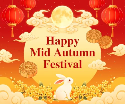Pnylzzyxh Happy Mid Autumn Festival Backdrop Moon Festival Banner 10x8ft