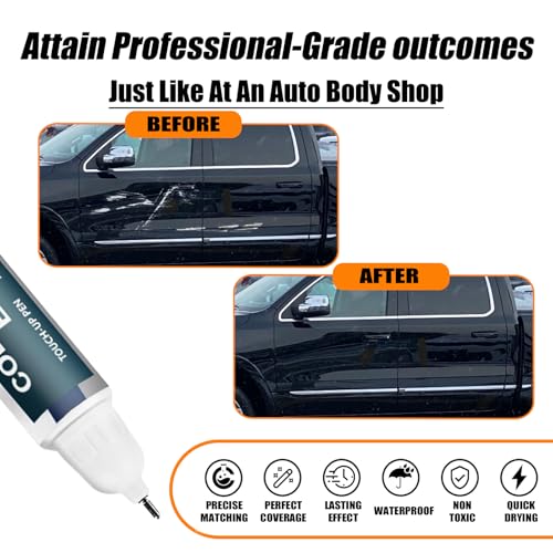 Image of Diamond Black Crystal Pearl-Coat(PXJ /KXJ) Touch Up Paint Compatible with Dodge Ram, Car Paint Pen Scratch Repair Two-In-One Touch Up Paint, Premium Car Scratch Remover for Deep Scratches