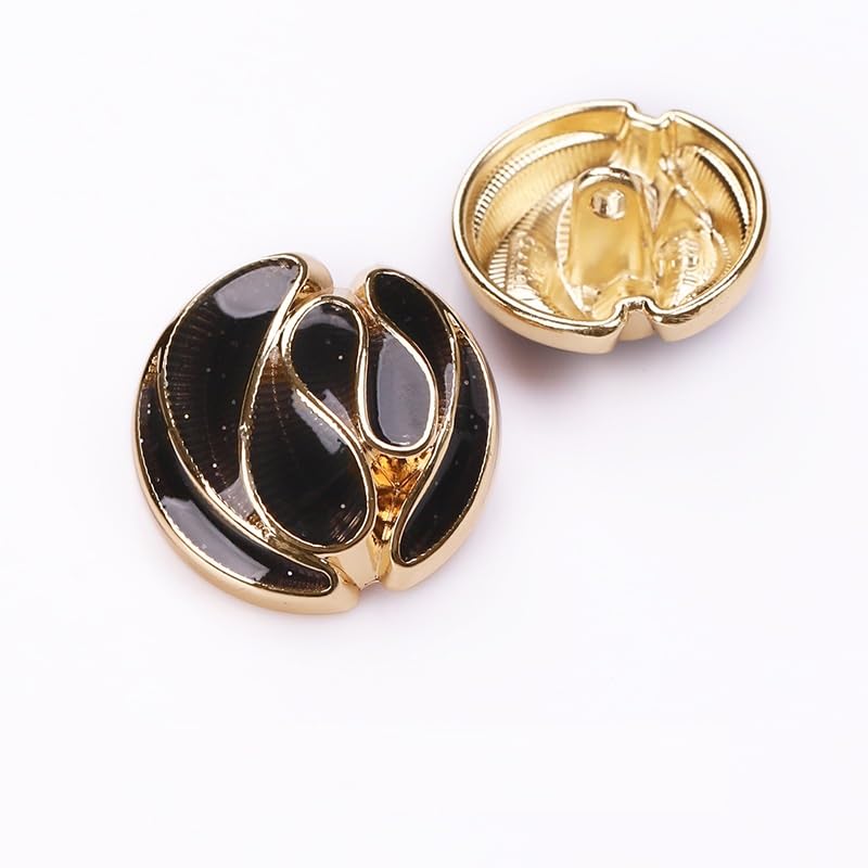 20 piezas arrugadas, for ropa, cárdigans, abrigos(Black,18 mm)