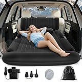 Abdtech SUV Air Mattress - Thickened Car Air Mattress with Electric Pump, Portable Inflatable Car Bed with 2 Pillows, Camping Mattress Back Seat for SUV Trunk, Travel, Home (Black)