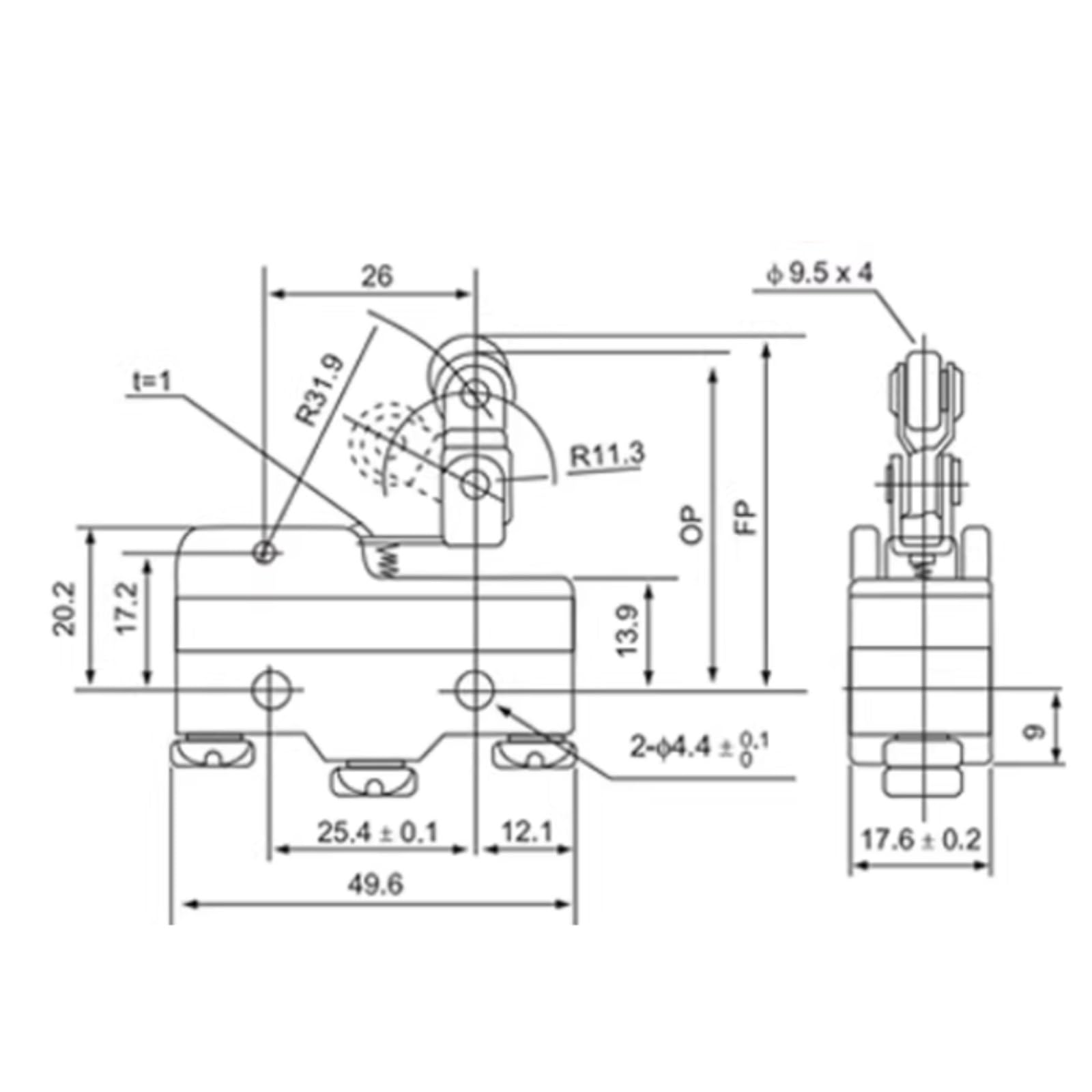 Final de Carrera CM-1743 15A 1NO 1NC Microinterruptor