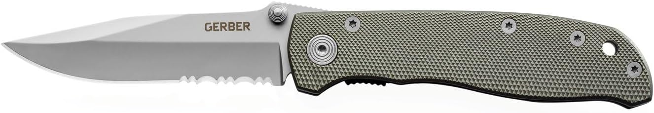 Gerber Gear Air Ranger Folding Pocket Knife for Hunting and Outdoors, Serrated Edge Blade, Grey